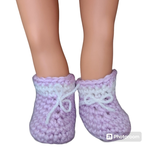 Crocheted Doll Hard-Sole Booties - Picture 1 of 4